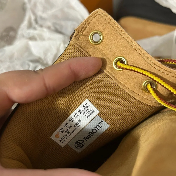 Timberland Sky 6 inch Lace Up Boots Leather Wheat Nubuck NEW NWT​​ - Picture 5 of 11